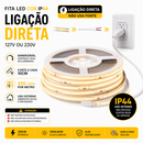 Fita de Led Cob 12w/m ( Ligação Direta 127v/220v 320Leds 1200Lm/m IP44 10mts Frete Grátis )