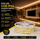 Fita de Led Cob 12w/m ( Ligação Direta 127v/220v 320Leds 1200Lm/m IP44 10mts Frete Grátis )