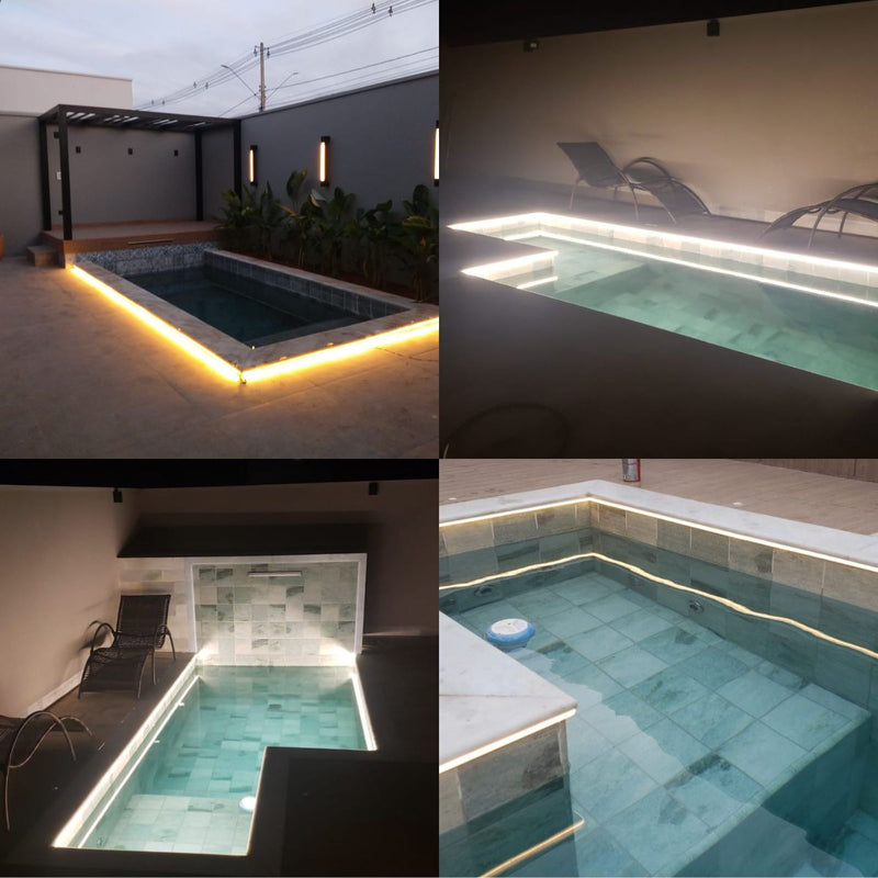 Fita Led Cob Para Piscina 15M Ip68 12w/m Irc80 24v + Fonte