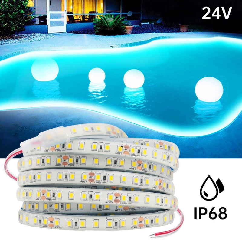 Fita Led para Piscina ( 10w/m IP68 2835 24v 1000lumens/m 15 metros + Fonte Frete Grátis )