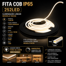 Fita LED COB Neon IP65 252LED/m 12W/m 1200LM/m Ligação Direta 110V ou 220V – Rolo 10m