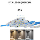 Fita LED Sequêncial 120led 24v 10m 1620lm/m ip22 8mm 12w/m