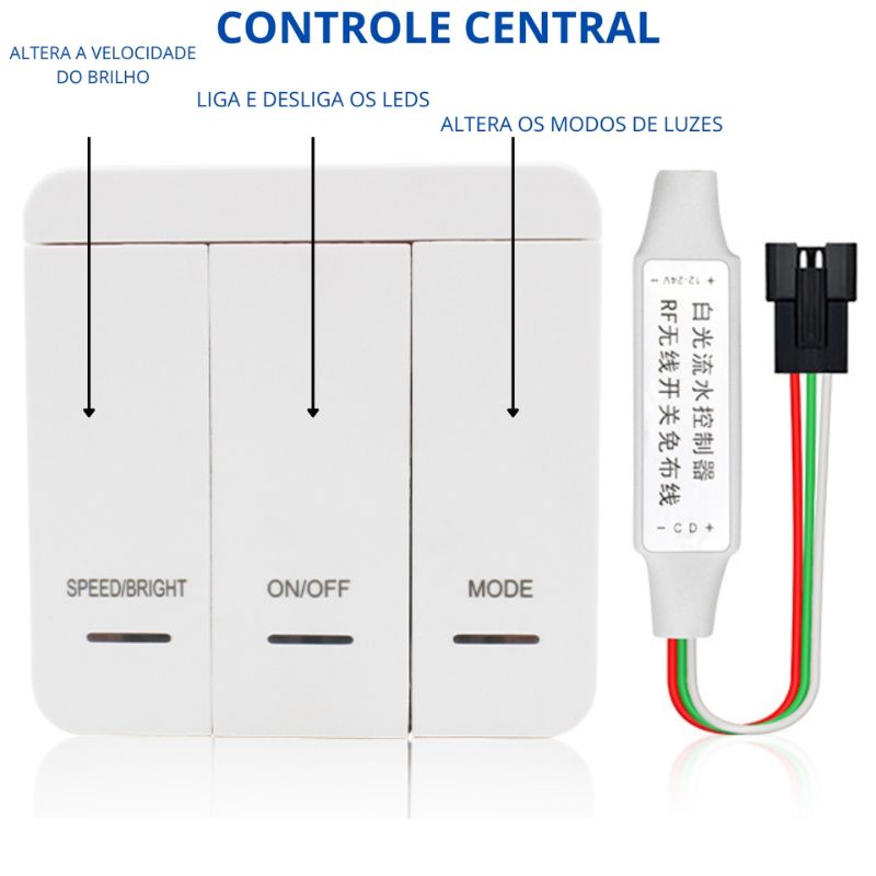 Fita LED Sequêncial 120led 24v 10m 1620lm/m ip22 8mm 12w/m