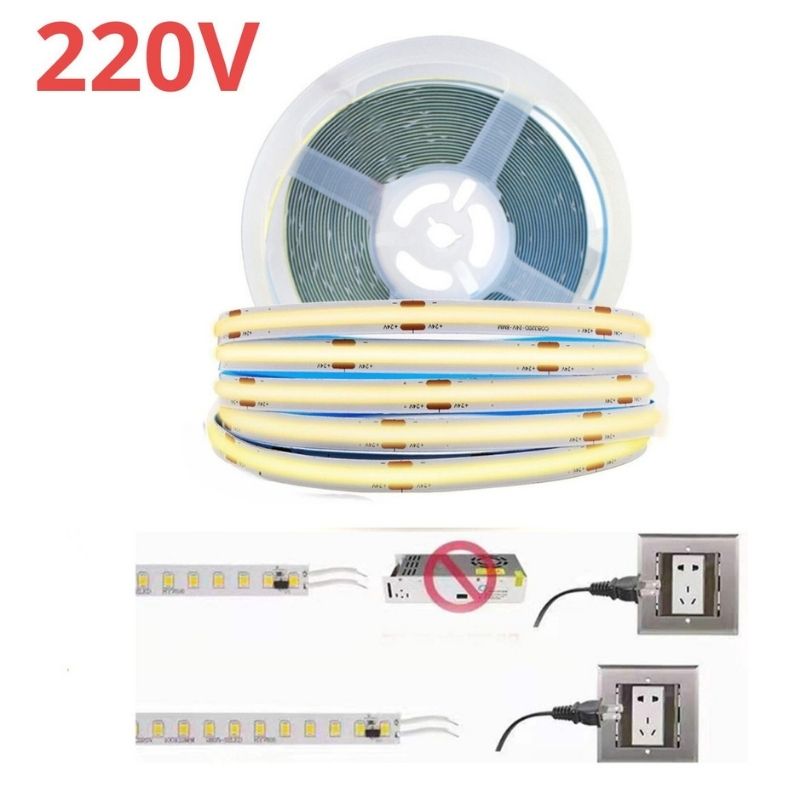 Fita de Led Sem fonte - COB 480LED/M 18W/M liga direto na rede IRC90 1800lm/m