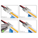 CONECTOR FITA LED KIT C/ 05 RABICHO C/ FIO 8MM PARA FITAS LED 12V/24V/127V/220V IP20 OU IP44