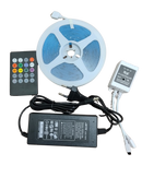 FITA COB RGB 24V 5M IP33 12W/M 10MM C/ FONTE C/ CONTROLE