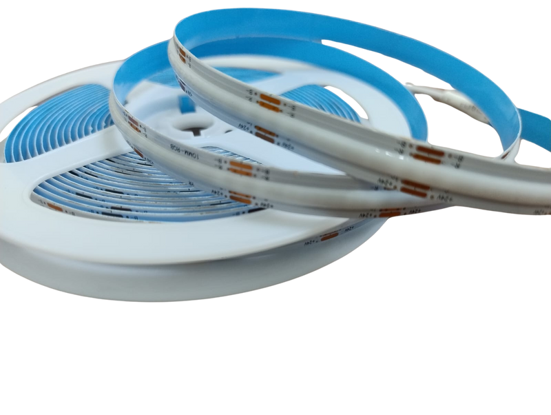 FITA COB RGB 24V 5M IP33 12W/M 10MM C/ FONTE C/ CONTROLE