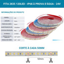 Fita Led para Piscina ( 10w/m IP68 2835 24v 1000lumens/m 15 metros + Fonte Frete Grátis )