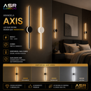 Arandela Axis LED Moderna Vertical Bivolt Preta para Ambientes Internos