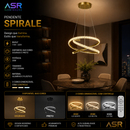 Pendente Spirale LED Moderno Dourado com Design Espiral Bivolt