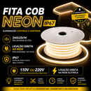 Fita LED COB Neon IP67 Ligação Direta na Rede 110V ou 220V | 240 LEDs/m | 15W/m | 1500 Lumens/m | Luz Contínua