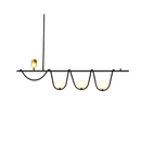Pendente Harmony LED Moderno Dourado com Globos de Vidro Bivolt