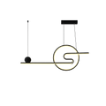 Pendente Mono Industrial com Cúpula Metálica Preto e Dourado Bivolt