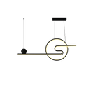 Pendente Mono Industrial com Cúpula Metálica Preto e Dourado Bivolt