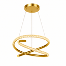 Pendente Spirale LED Moderno Dourado com Design Espiral Bivolt