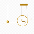 Pendente Mono Industrial com Cúpula Metálica Preto e Dourado Bivolt