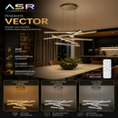 Pendente LED ASR Vector 45W Dimerizável 3 Cores com Controle Bivolt Moderno Luxo Sala Jantar Cozinha