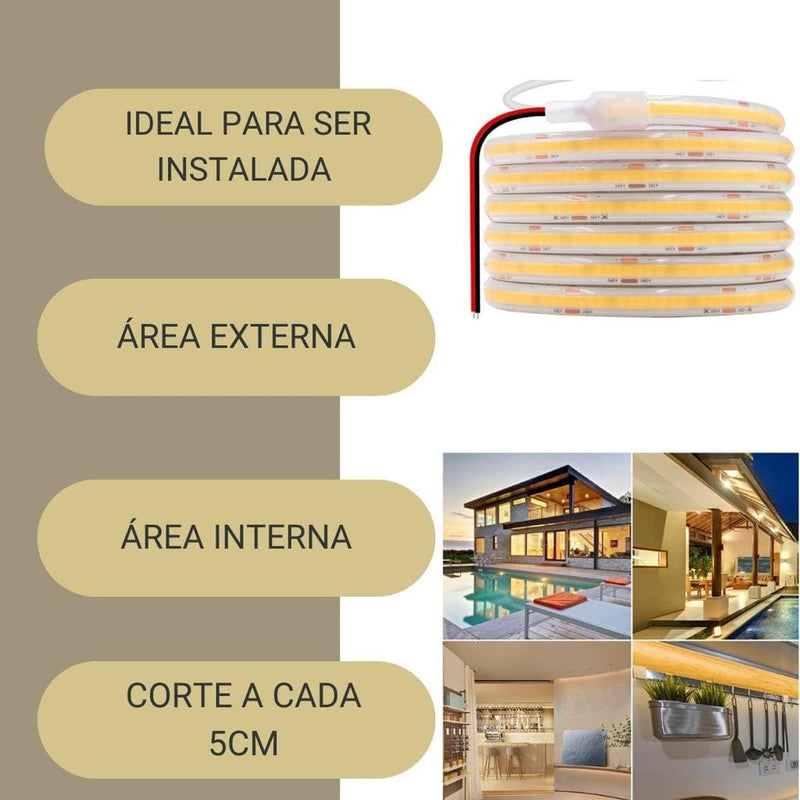 FITA COB IP68 12W/M A PROVA D'ÁGUA 24V 1200LUMENS 30 METROS