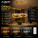 Pendente LED ASR Infinity Orbit Gold 95W Dimerizável 3 Cores Moderno Bivolt